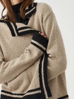COMMENSE Contrast Trim Knit Cardigan* Cardigans|Sweaters & Cardigans