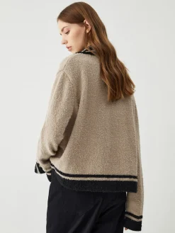 COMMENSE Contrast Trim Knit Cardigan* Cardigans|Sweaters & Cardigans