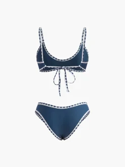COMMENSE Contrast Trim Knotted Bikini Set* Swimwear|Tops