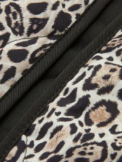 COMMENSE Contrast Trim Leopard Printed Winter Coat* Outerwear|Coats