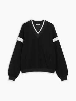 COMMENSE Contrast Trim Oversized Sweatshirt* Sweatshirts & Hoodies|Tops