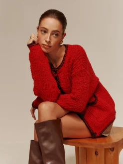 COMMENSE Contrast Trim Pockets Button Cardigan* Cardigans|Sweaters & Cardigans