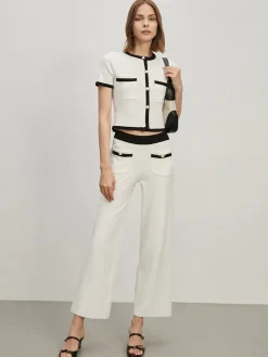 COMMENSE Contrast Trim Pockets Cardigan* Cardigans|Sweaters & Cardigans