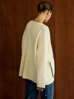 COMMENSE Contrast Trim Pockets Cardigan* Cardigans|Sweaters & Cardigans