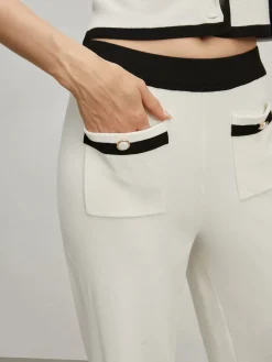 COMMENSE Contrast Trim Pockets Sweater Pants* Pants|Knitwear