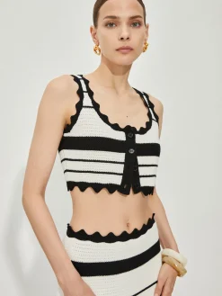 COMMENSE Contrast Trim Stripe Knit Skirt Set* Skirt Sets|Long Sleeve Sets