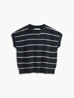 COMMENSE Contrast Trim Stripe Sweater Vest* Sweater Vests|Sweaters & Cardigans