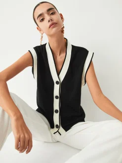 COMMENSE Contrast Trim Sweater Vest* Sweater Vests|Sweaters & Cardigans