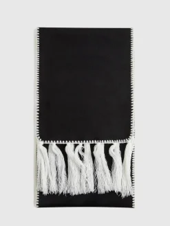 COMMENSE Contrast Trim Tassel Scarf* Accessories