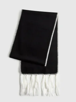 COMMENSE Contrast Trim Tassel Scarf* Accessories