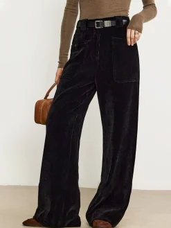 COMMENSE Corduroy Draped Pants Without Belt* Pants|Bottoms