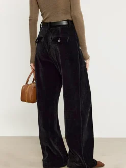 COMMENSE Corduroy Draped Pants Without Belt* Pants|Bottoms