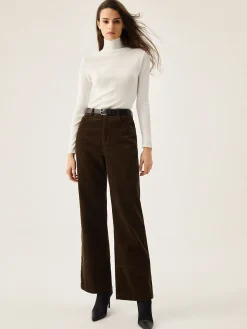 COMMENSE Corduroy Wide Leg Pocket Pants* Wide Leg|Pants