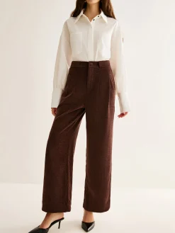 COMMENSE Corduroy Wide-Leg Pants Without Belt* Pants|Bottoms