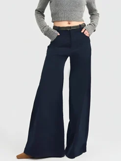 COMMENSE Corduroy Wide-Leg Pants Without Belt* Pants