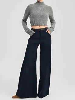 COMMENSE Corduroy Wide-Leg Pants Without Belt* Pants
