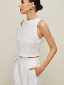 COMMENSE Cotton & Linen Bow Crew Neck Blouse* Blouses & Shirts|Tops