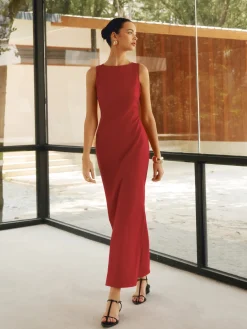 COMMENSE Cotton & Linen Crisscross Long Dress* Casual Dresses|Work Dresses