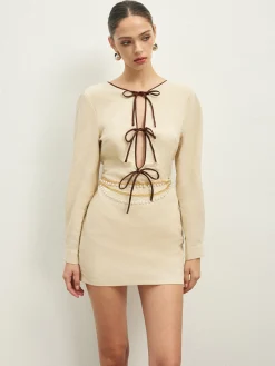 COMMENSE Cotton & Linen Lace Up Dress Without Belt* Casual Dresses|Vacation Dresses