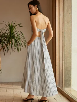 COMMENSE Cotton & Linen Off-Shoulder Dress* White Dresses|Casual Dresses