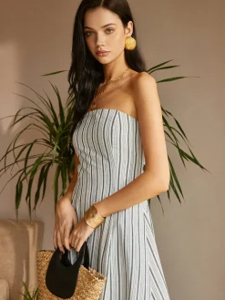 COMMENSE Cotton & Linen Off-Shoulder Dress* White Dresses|Casual Dresses