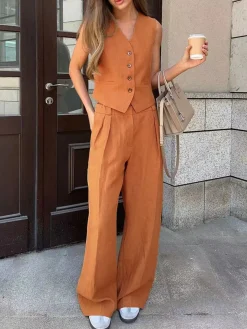 COMMENSE Cotton & Linen Pants Set* Pants Sets|Matching Sets