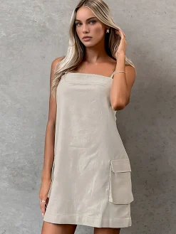 COMMENSE Cotton & Linen Pockets Cami Dress* Casual Dresses|Vacation Dresses