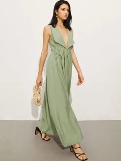 COMMENSE Cotton & Linen Pockets Polo Dress* Casual Dresses|Vacation Dresses