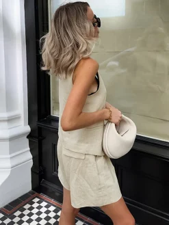 COMMENSE Cotton & Linen Pockets Shorts Set* Shorts Sets|Shorts