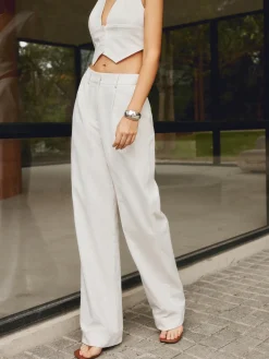 COMMENSE Cotton & Linen Straight Leg Pants* Pants|Matching Sets