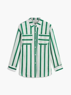 COMMENSE Cotton & Linen Stripe Shirt* Blouses & Shirts|Tops