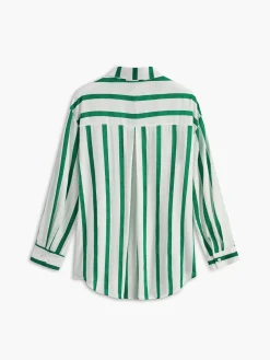 COMMENSE Cotton & Linen Stripe Shirt* Blouses & Shirts|Tops
