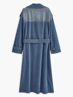 COMMENSE Cotton Belted Denim Trench Coat* Denim|Outerwear