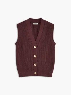 COMMENSE Cotton Blends Ribbed Sweater Vest* Sweater Vests|Sweaters & Cardigans