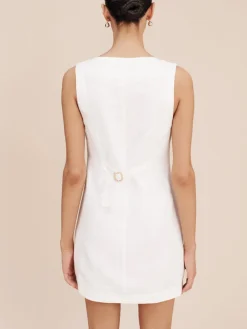 COMMENSE Cotton Button-Front Short Dress* Casual Dresses|Work Dresses
