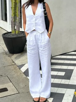 COMMENSE Cotton Casual Pants Set* Pants Sets|Matching Sets