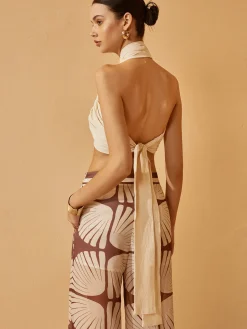 COMMENSE Cotton Cross Halter Backless Tank Top* Tank Tops & Camis|Tops