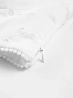 COMMENSE Cotton Eyelet Zippered Crop Top* Crop Tops|Tank Tops & Camis