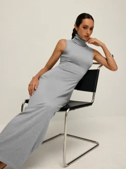 COMMENSE Cotton High Neck Tank Long Dress* Work Dresses|Cocktail & Party Dresses