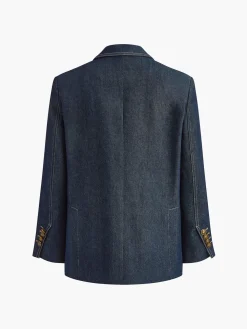 COMMENSE Cotton Lapel Denim Blazer* Outerwear|Blazers
