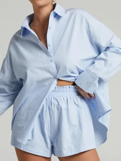 COMMENSE Cotton Melody Two Piece Shorts Set* Shorts Sets|Long Sleeve Sets