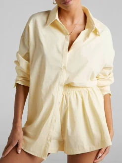 COMMENSE Cotton Melody Two Piece Shorts Set* Shorts Sets|Long Sleeve Sets
