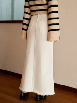 COMMENSE Cotton Split Tassel Denim Skirt* Skirts|Denim