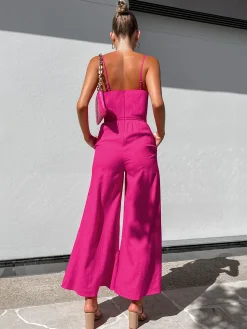 COMMENSE Cotton Twist Detail Jumpsuit* Black Dresses|Jumpsuits & Rompers