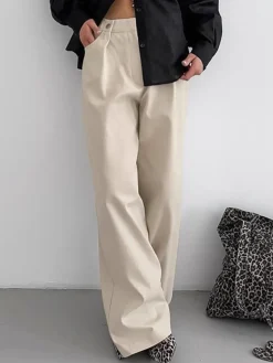 COMMENSE Cotton Versatile Wide-Leg Pants* Pants|Bottoms