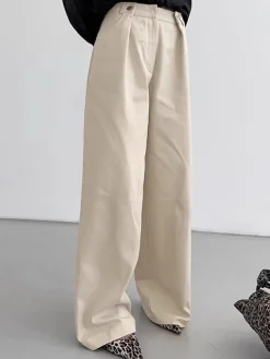 COMMENSE Cotton Versatile Wide-Leg Pants* Pants|Bottoms