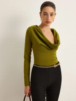 COMMENSE Cowl Neck Bodysuit* Bodysuits