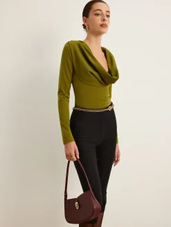 COMMENSE Cowl Neck Bodysuit* Bodysuits