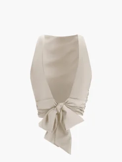 COMMENSE Cowl Neck Ruched Open Back Crop Top* Crop Tops|Tank Tops & Camis