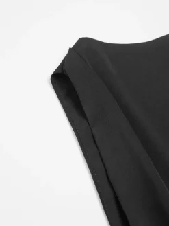 COMMENSE Cowl Neck Ruched Open Back Crop Top* Crop Tops|Tank Tops & Camis